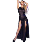 CHILIROSE - CR 4685 LONG DRESS WITH HOOD BLACK S - Amore24
