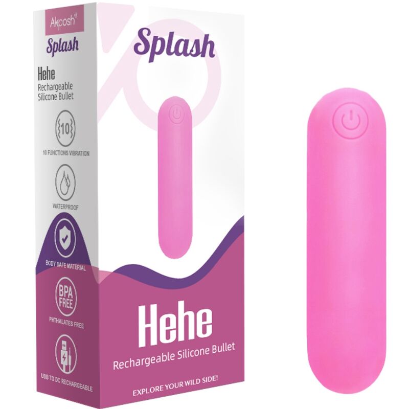 ARMONY - SPLASH HEHE VIBRATOR BULLET SILICONE 10 VIBRATIONS 65 X 15 CM PINK - Amore24