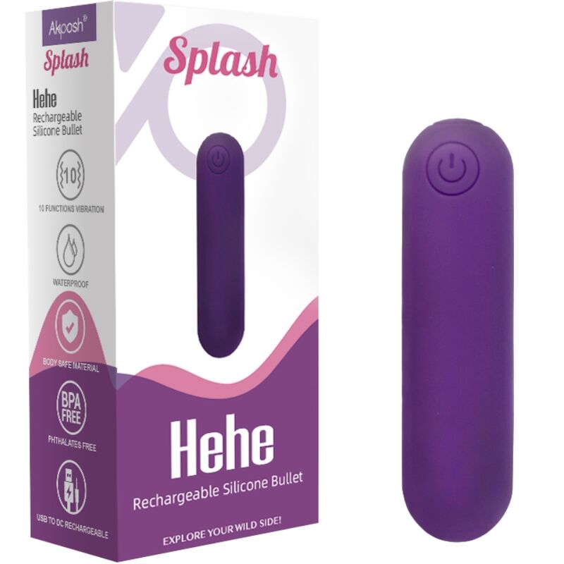 ARMONY - SPLASH HEHE VIBRATOR BULLET SILICONE 10 VIBRATIONS 65 X 15 CM PURPLE - Amore24