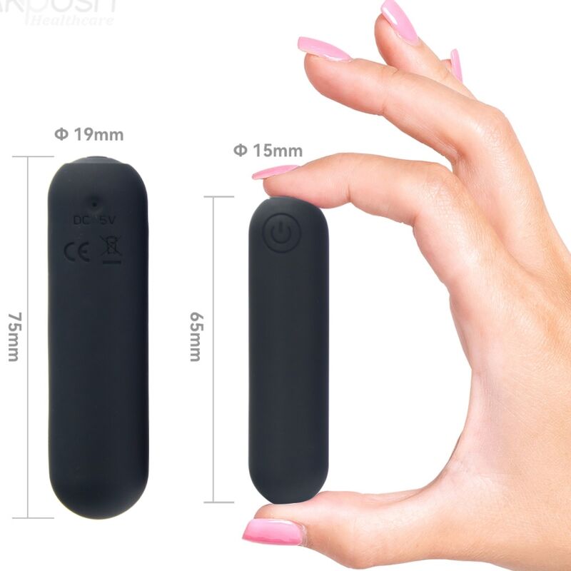 ARMONY - SPLASH HAHA VIBRATOR BULLET SILICONE 10 VIBRATIONS 75 X 19 CM BLACK - Amore24