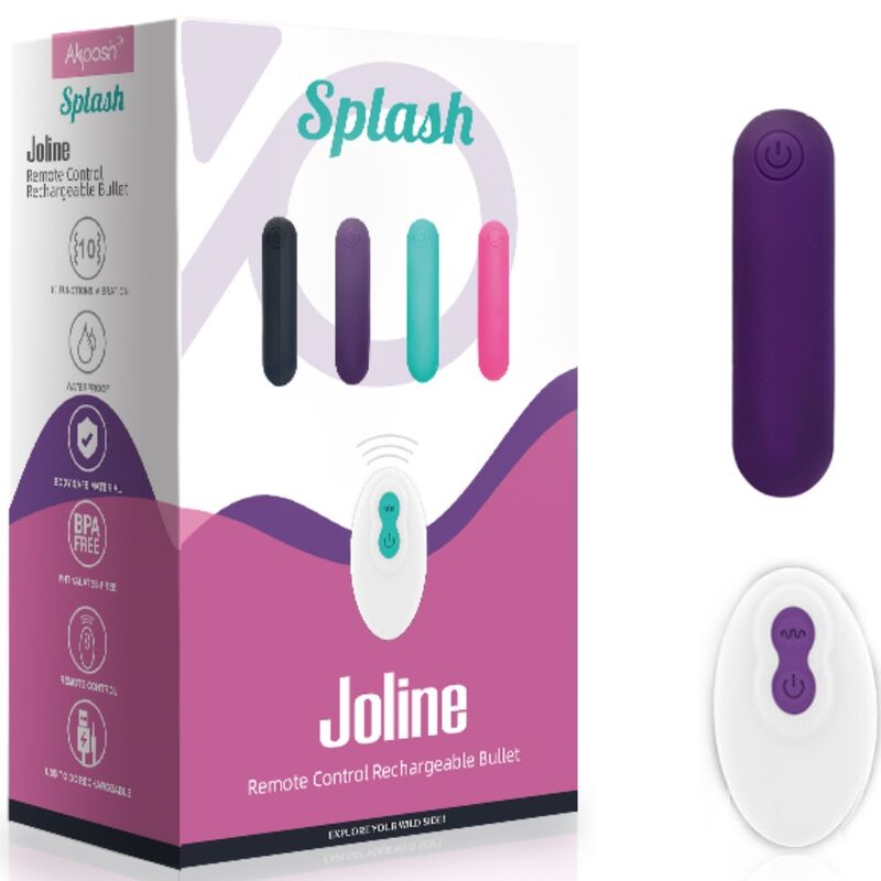 ARMONY - SPLASH JOLINE VIBRATOR BULLET SILICONE REMOTE CONTROL 10 VIBRATIONS 6.5 X 1.5 CM PURPLE - Amore24