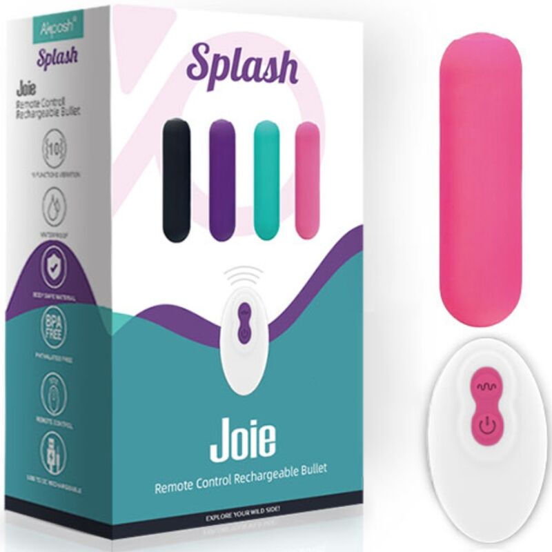 ARMONY - SPLASH JOIE VIBRATOR BULLET SILICONE REMOTE CONTROL 10 VIBRATIONS 75 X 19 CM PINK - Amore24
