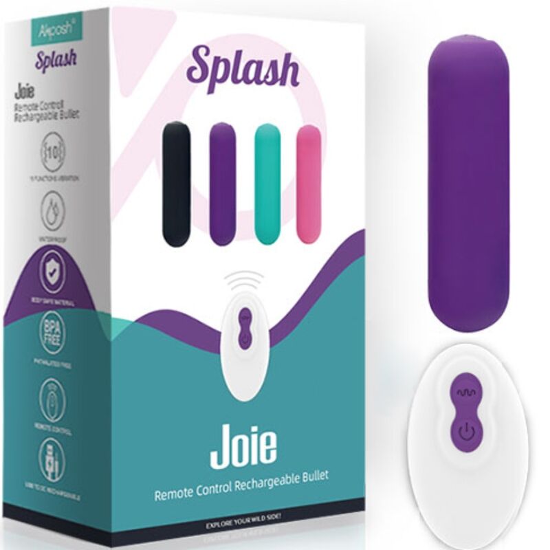 ARMONY - SPLASH JOIE VIBRATOR BULLET SILICONE REMOTE CONTROL 10 VIBRATIONS 75 X 19 CM PURPLE - Amore24