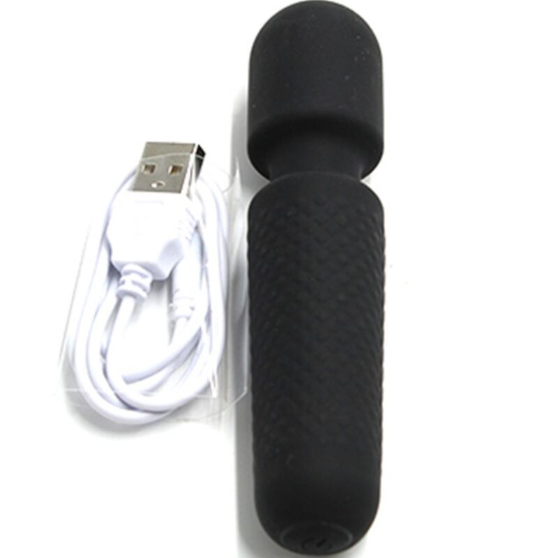 ARMONY - YOUR MAGIC MASSAGER & VIBRATOR RECHARGEABLE 10 VIBRATIONS WAND DOTS BLACK - Amore24