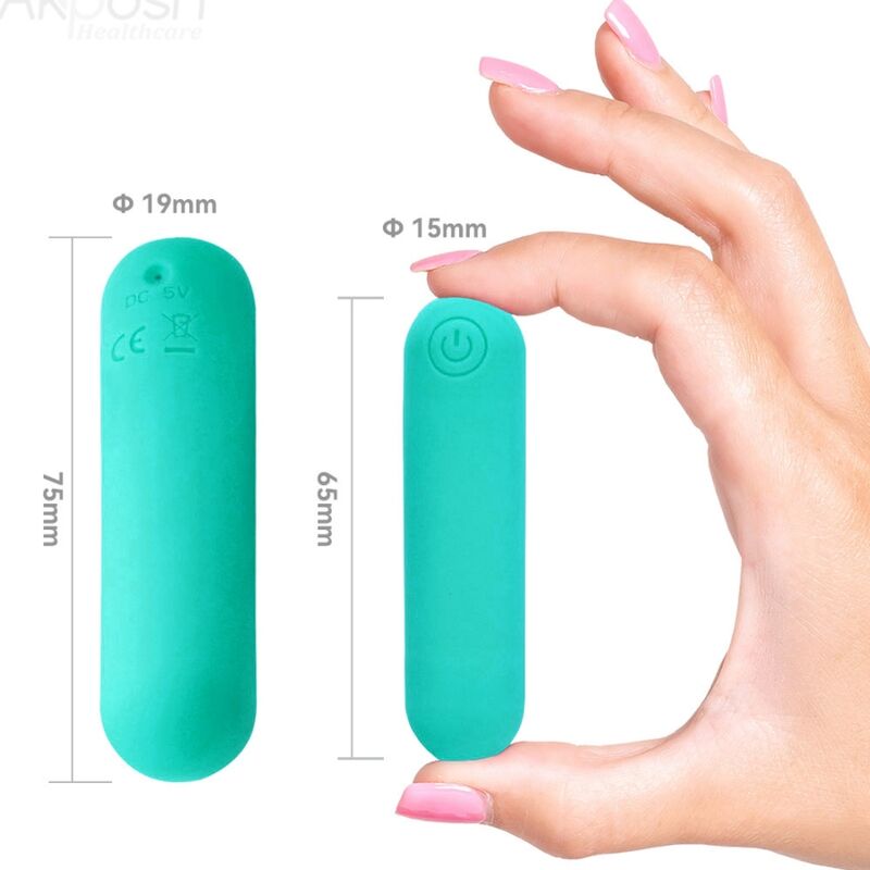 ARMONY - SPLASH HAHA VIBRATOR BULLET SILICONE 10 VIBRATIONS 75 X 19 CM GREEN - Amore24