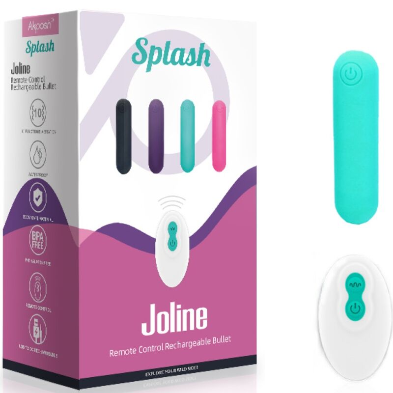 ARMONY - SPLASH JOLINE VIBRATOR BULLET SILICONE REMOTE CONTROL 10 VIBRATIONS 65 X 15 CM GREEN - Amore24
