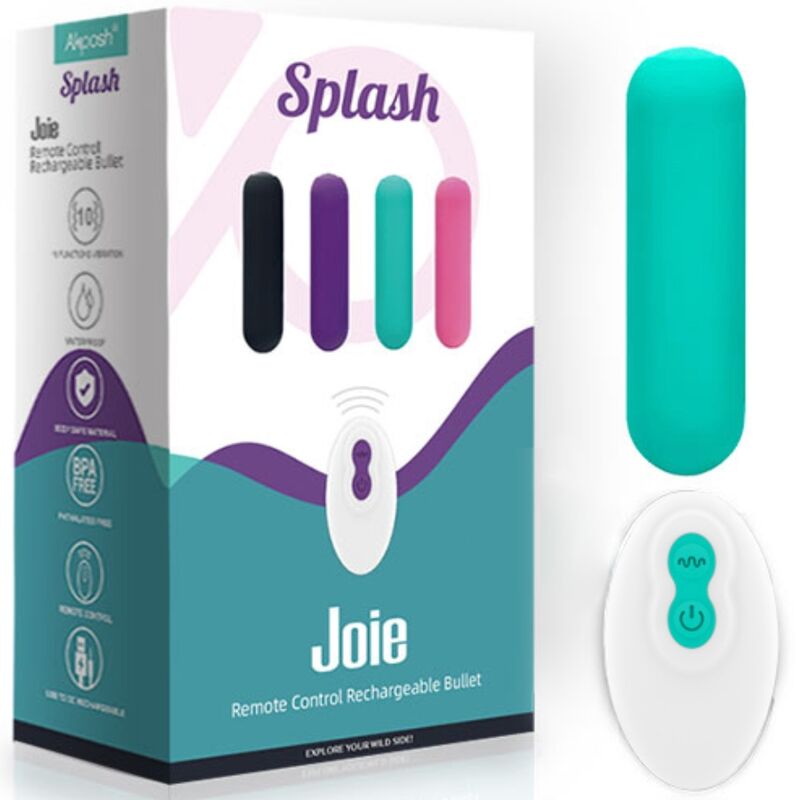 ARMONY - SPLASH JOIE VIBRATOR BULLET SILICONE REMOTE CONTROL 10 VIBRATIONS 75 X 19 CM GREEN - Amore24