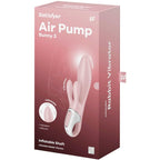 SATISFYER - AIR PUMP BUNNY 3 INFLATABLE RABBIT VIBRATOR PINK - Amore24