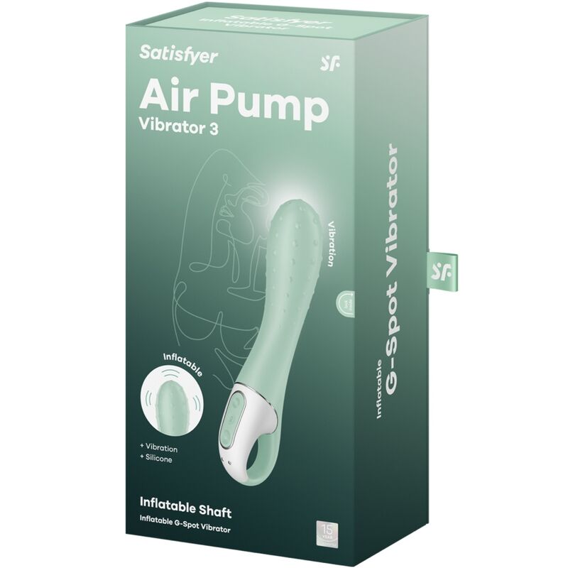 SATISFYER - AIR PUMP VIBRATOR 3 INFLATABLE G POINT MINT - Amore24
