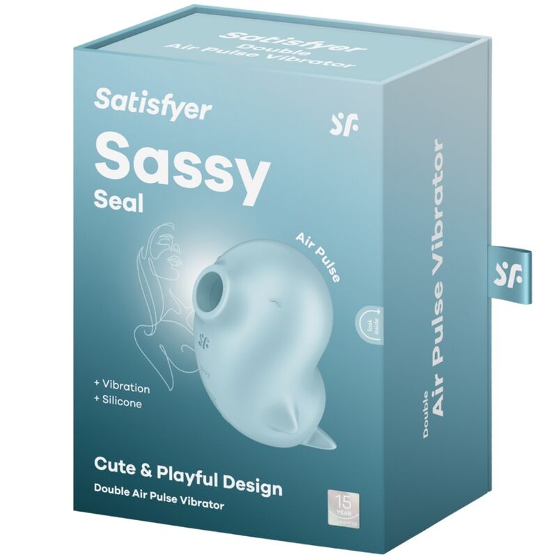 SATISFYER - SASSY SEAL STIMULATOR & VIBRATOR BLUE - Amore24