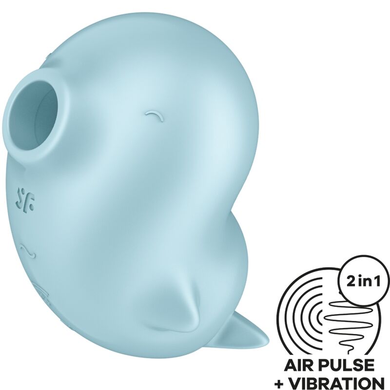 SATISFYER - SASSY SEAL STIMULATOR & VIBRATOR BLUE - Amore24