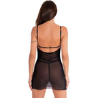 LIVCO CORSETTI FASHION - KROLINA LC 90734 CHEMISE + THONG BLACK L/XL - Amore24