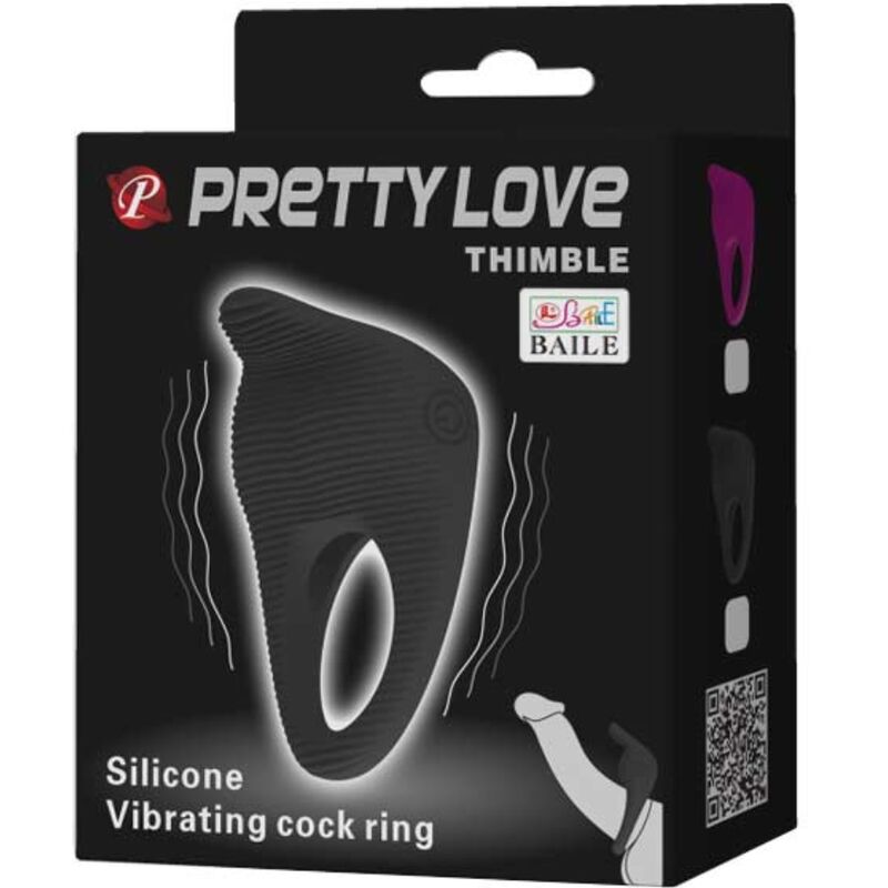 PRETTY LOVE - THIMBLE VIBRATOR RING BLACK - Amore24