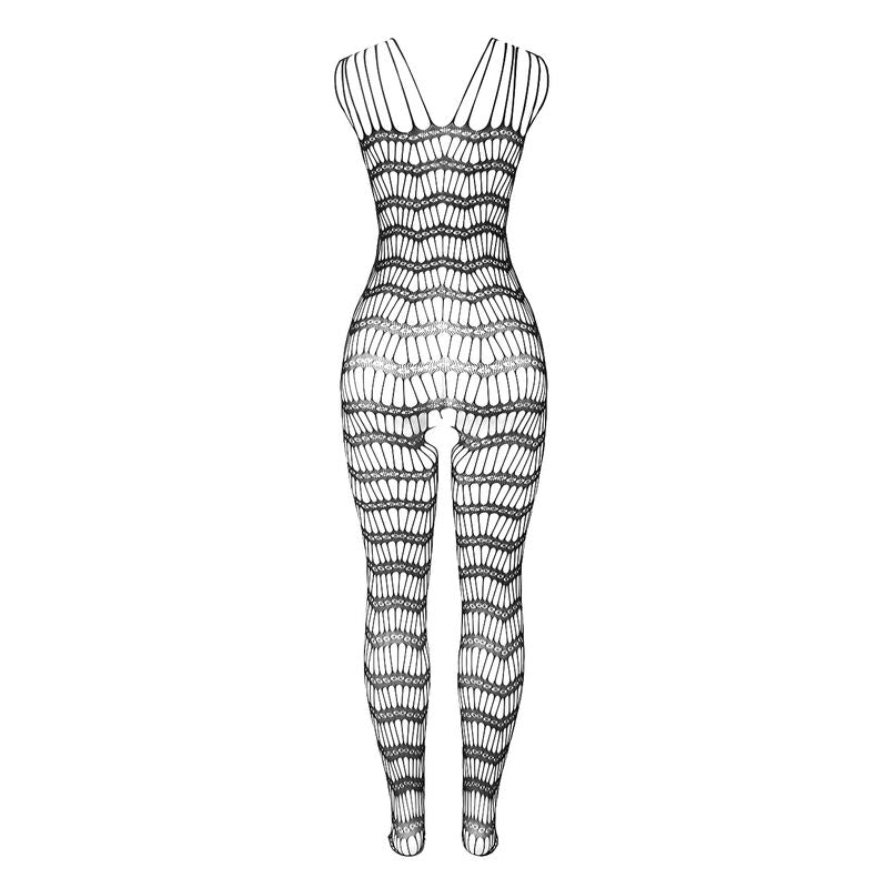 SUBBLIME - 951696 FISHNET CROTCHLESS BODYSTOCKING WITH STRAPS ON THE SHOULDERS BLACK ONE SIZE - Amore24