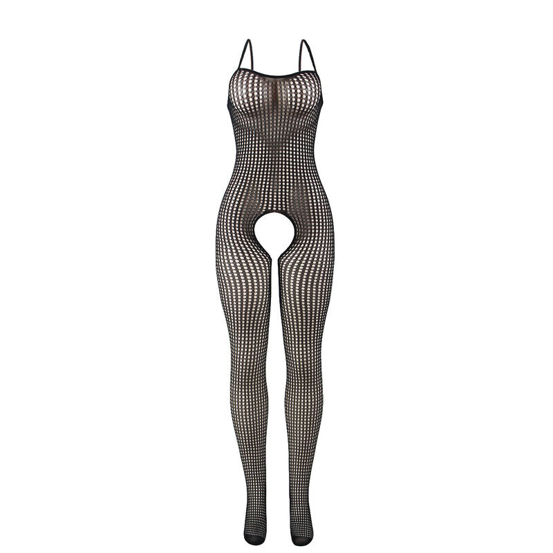 SUBBLIME - 951726 BLACK ELASTIC FISHNET CROTCHLESS BODYSTOCKING ONE SIZE - Amore24