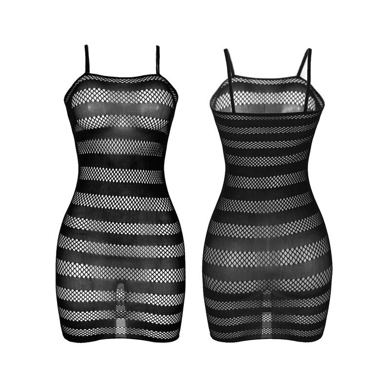 SUBBLIME - 951733 FISHNET DRESS WITH BLACK STRIPES ONE SIZE - Amore24
