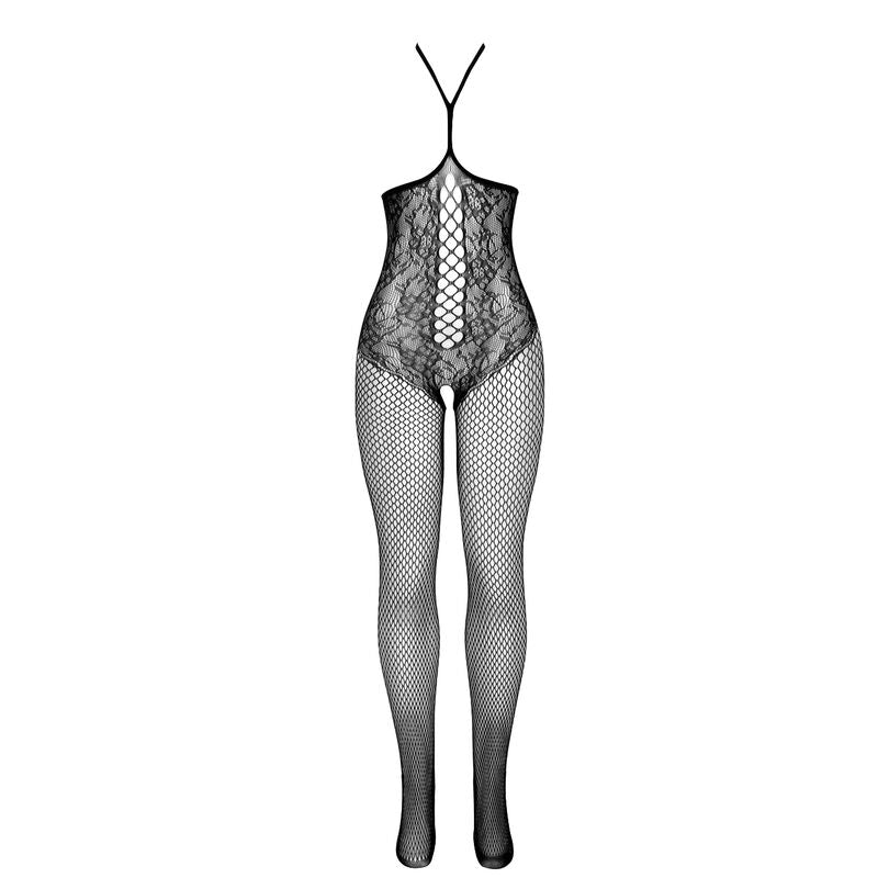 SUBBLIME - 951849 OPEN CUP FISHNET BODYSTOCKING AND HALTER NECK BLACK ONE SIZE - Amore24