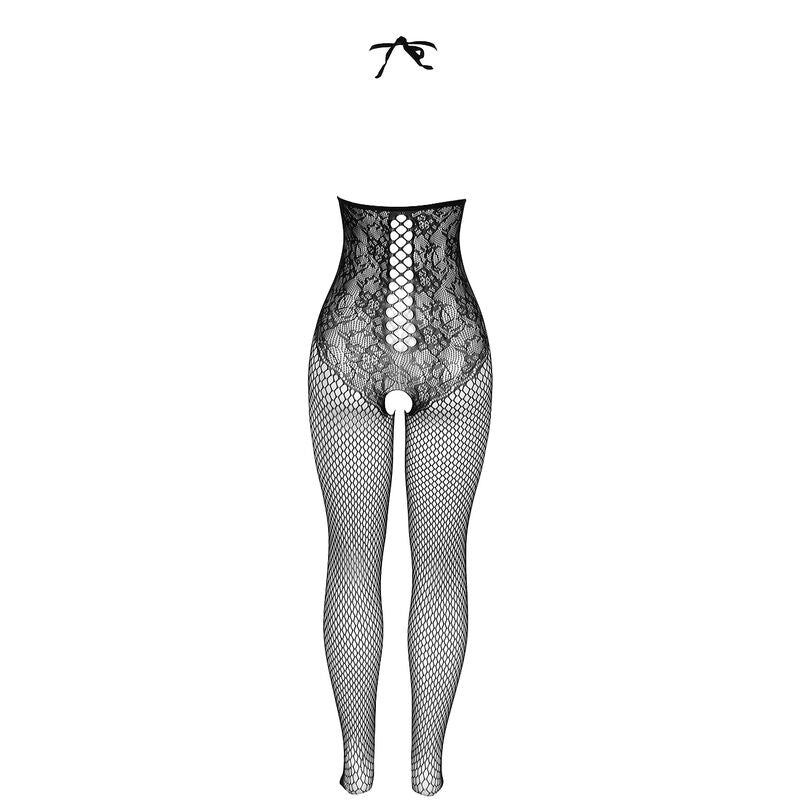 SUBBLIME - 951849 OPEN CUP FISHNET BODYSTOCKING AND HALTER NECK BLACK ONE SIZE - Amore24