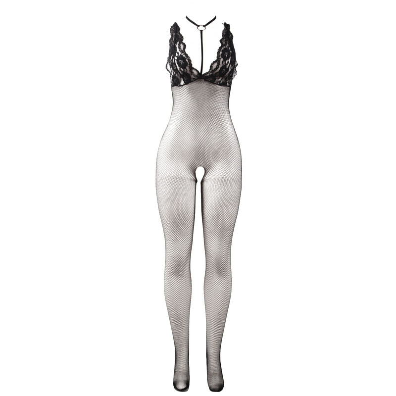 SUBBLIME - 951993 BLACK TRANSPARENT FISHNET CROTCHLESS BODYSTOCKING ONE SIZE - Amore24