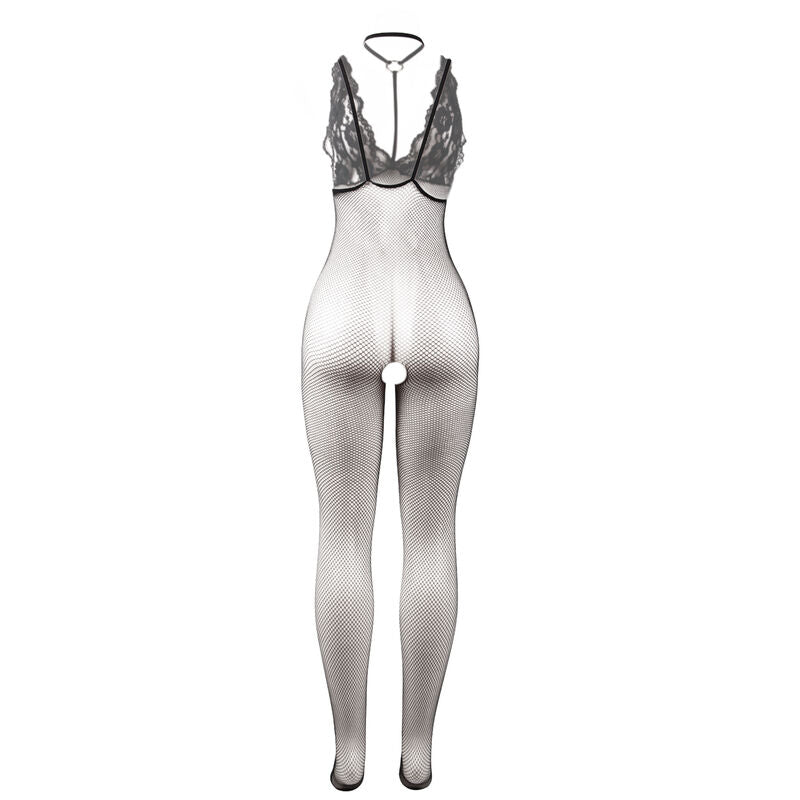 SUBBLIME - 951993 BLACK TRANSPARENT FISHNET CROTCHLESS BODYSTOCKING ONE SIZE - Amore24