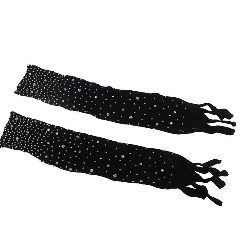SUBBLIME - 952174 FISHNET BODYSTOCKING WITH GLOVES AND DIAMONDS BLACK ONE SIZE - Amore24