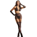 SUBBLIME - 952174 FISHNET BODYSTOCKING WITH GLOVES AND DIAMONDS BLACK ONE SIZE - Amore24
