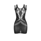 SUBBLIME - 952198 FISHNET DRESS WITH BRILLIANT DIAMONDS BLACK ONE SIZE - Amore24