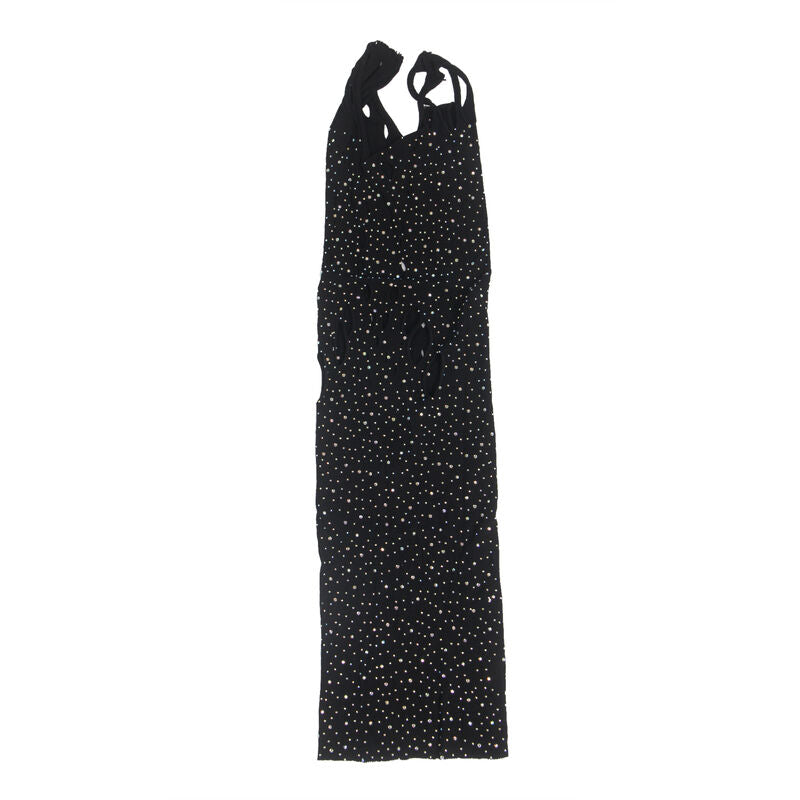 SUBBLIME - 952198 FISHNET DRESS WITH BRILLIANT DIAMONDS BLACK ONE SIZE - Amore24