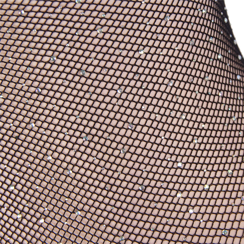 SUBBLIME - 952297 GLOSSY FISHNET BODY WITH OFF SHOULDERS LONG SLEEVE BLACK ONE SIZE - Amore24