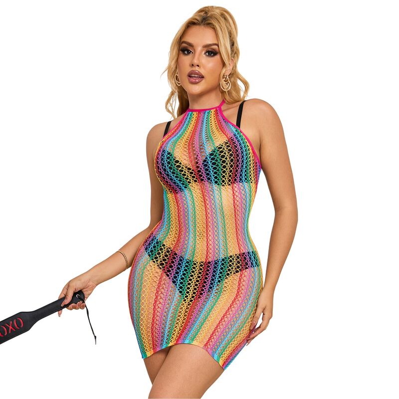 SUBBLIME - 952341 RAINBOW FISHNET DRESS ONE SIZE - Amore24