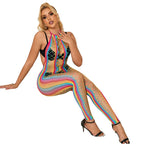 SUBBLIME - 952358 RAINBOW HALTER NECK FISHNET DRESS ONE SIZE - Amore24