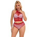 SUBBLIME - 952402 FISHNET SET WITH PINK DIAMONDS ONE SIZE - Amore24
