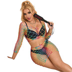 SUBBLIME - 952440 2-PIECE FISHNET SET LONG SLEEVE RAINBOW ONE SIZE - Amore24