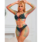 SUBBLIME - 952440 2-PIECE FISHNET SET LONG SLEEVE RAINBOW ONE SIZE - Amore24