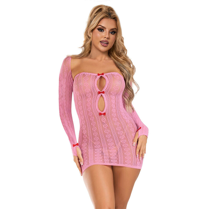 SUBBLIME - 952471 PINK FISHNET DRESS ONE SIZE - Amore24
