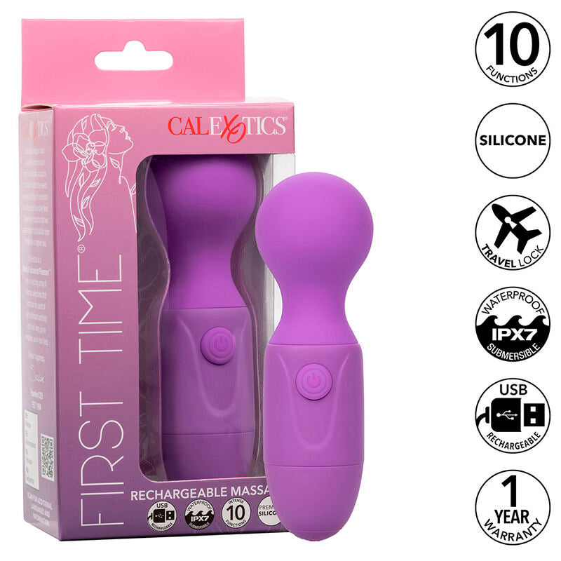 CALEXOTICS - FIRST TIME RECHARGEABLE MASSAGER 10 VIBRATIONS PURPLE - Amore24