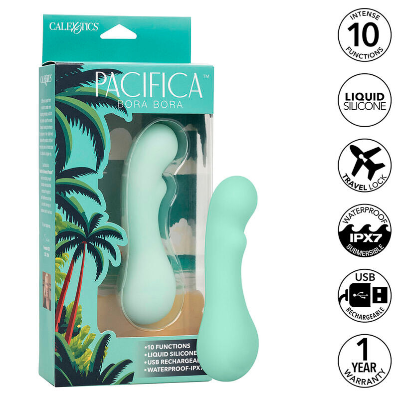 CALEXOTICS - PACIFICA BORA BORA ESTIMULATOR G SPOT 10 VIBRATIONS AQUA - Amore24