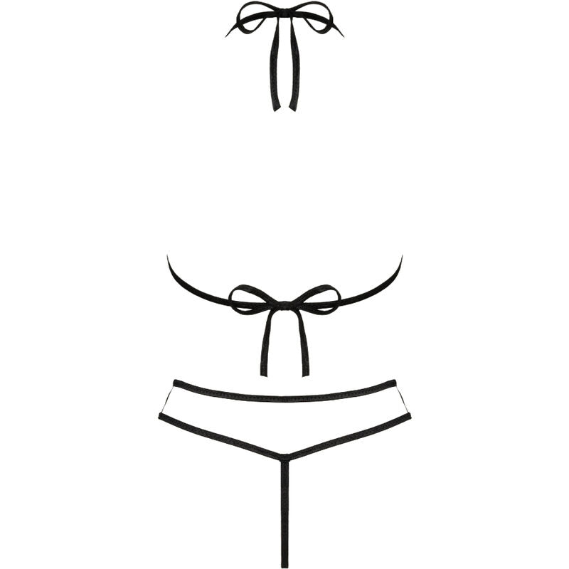 LIVCO CORSETTI FASHION - JIMENA LC 20216 BRA + THONG BLACK ONE SIZE - Amore24