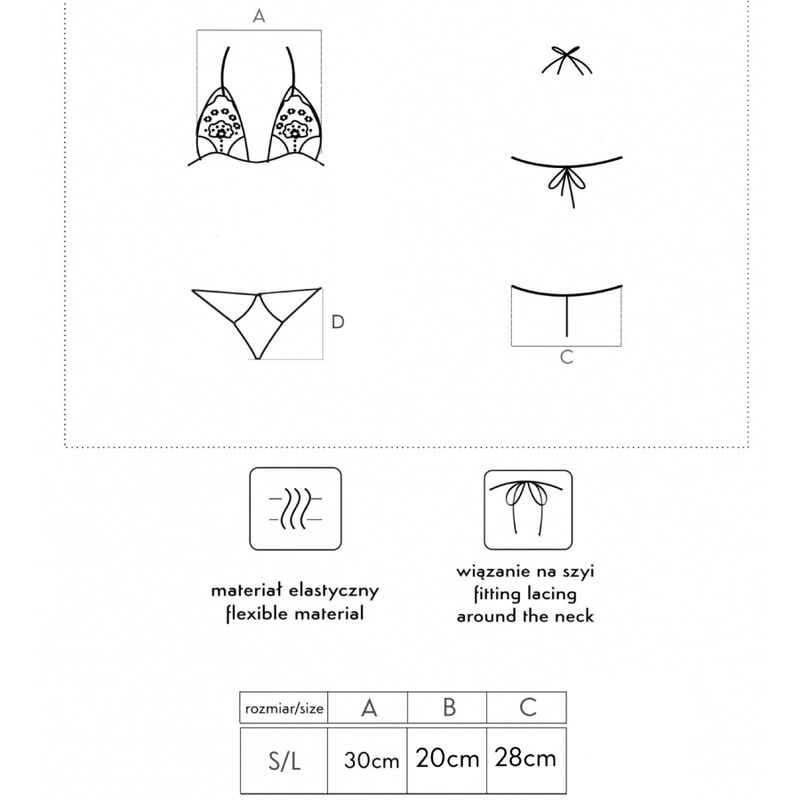 LIVCO CORSETTI FASHION - JIMENA LC 20216 BRA + THONG BLACK ONE SIZE - Amore24