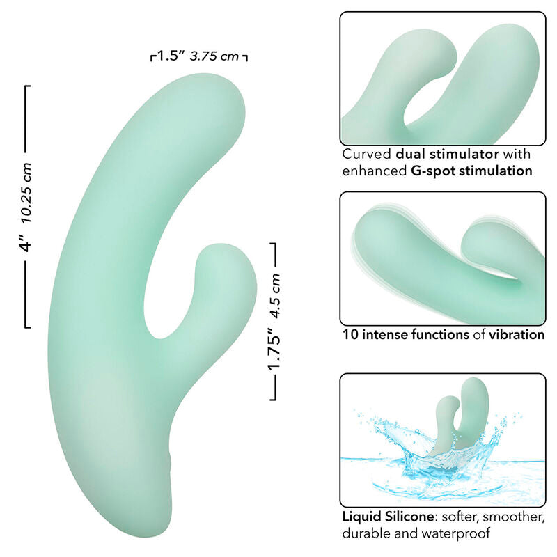 CALEXOTICS - PACIFICA FIJI VIBRATOR & ESTIMULATOR G SPOT 10 VIBRATIONS AQUA - Amore24