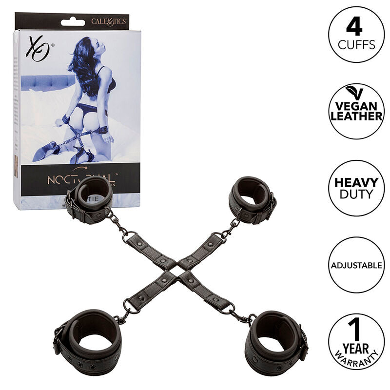 CALEXOTICS - NOCTURNAL HOG TIE CONNECTOR CUERO AJUSTABLE BLACK - Amore24