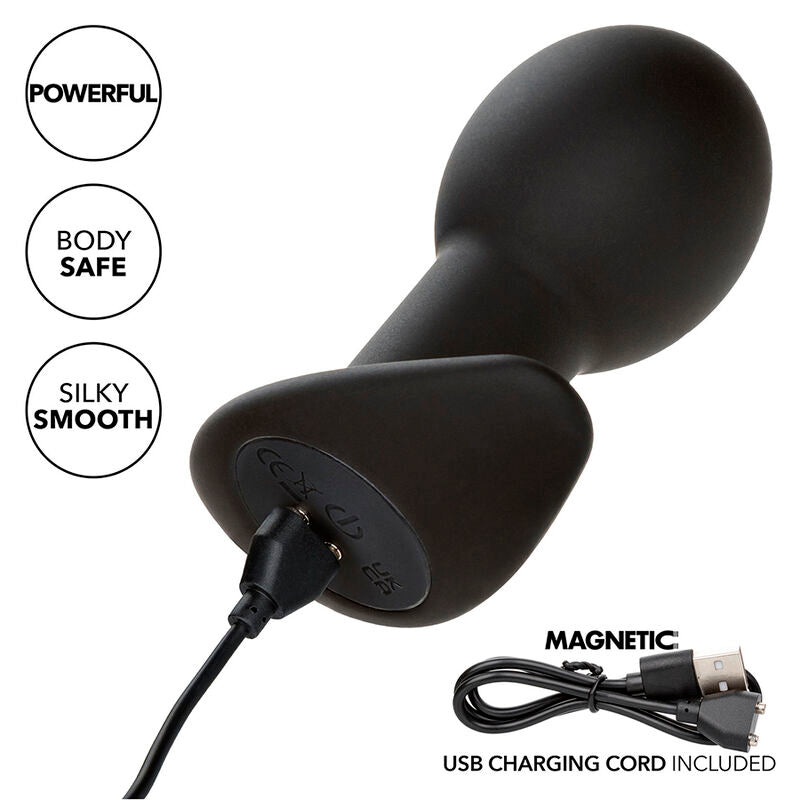 CALEXOTICS - ROCK BOTTOM ANAL PLUG 10 VIBRATIONS SILICONE BLACK - Amore24