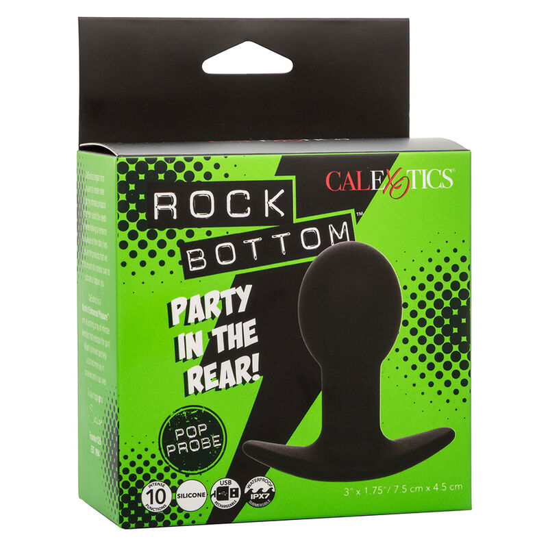 CALEXOTICS - ROCK BOTTOM ANAL PLUG 10 VIBRATIONS SILICONE BLACK - Amore24