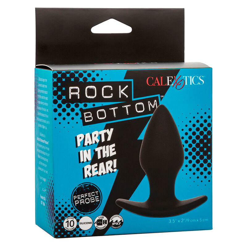 CALEXOTICS - ROCK BOTTOM PERFECT ANAL PLUG 10 VIBRATIONS SILICONE BLACK - Amore24