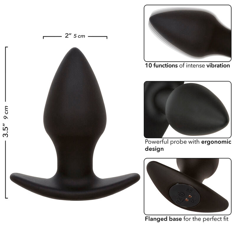 CALEXOTICS - ROCK BOTTOM PERFECT ANAL PLUG 10 VIBRATIONS SILICONE BLACK - Amore24