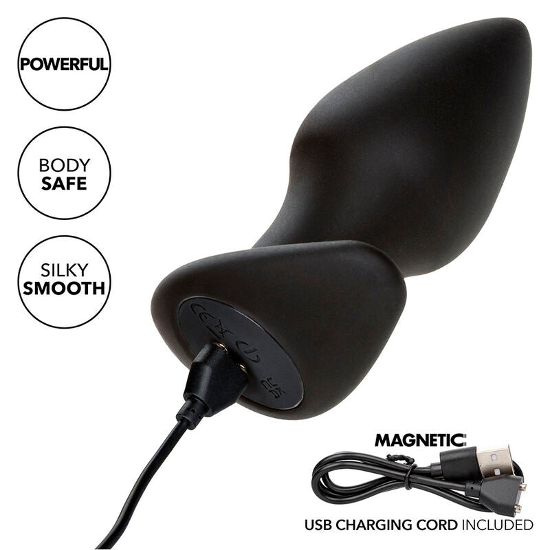 CALEXOTICS - ROCK BOTTOM PERFECT ANAL PLUG 10 VIBRATIONS SILICONE BLACK - Amore24