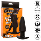 CALEXOTICS - ROCK BOTTOM TAPERED ANAL PLUG 10 VIBRACIONES SILICONE BLACK - Amore24