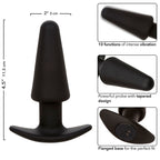 CALEXOTICS - ROCK BOTTOM TAPERED ANAL PLUG 10 VIBRACIONES SILICONE BLACK - Amore24