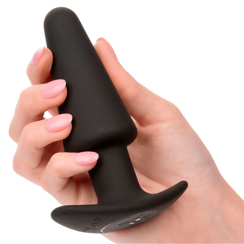CALEXOTICS - ROCK BOTTOM TAPERED ANAL PLUG 10 VIBRACIONES SILICONE BLACK - Amore24