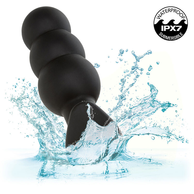 CALEXOTICS - ROCK BOTTOM BEADED ANAL PLUG 10 VIBRATIONS SILICONE BLACK - Amore24